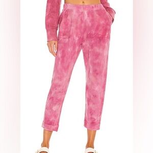 Loveshackfancy Blex Pant in Bordeaux pink tie dye jogger XS